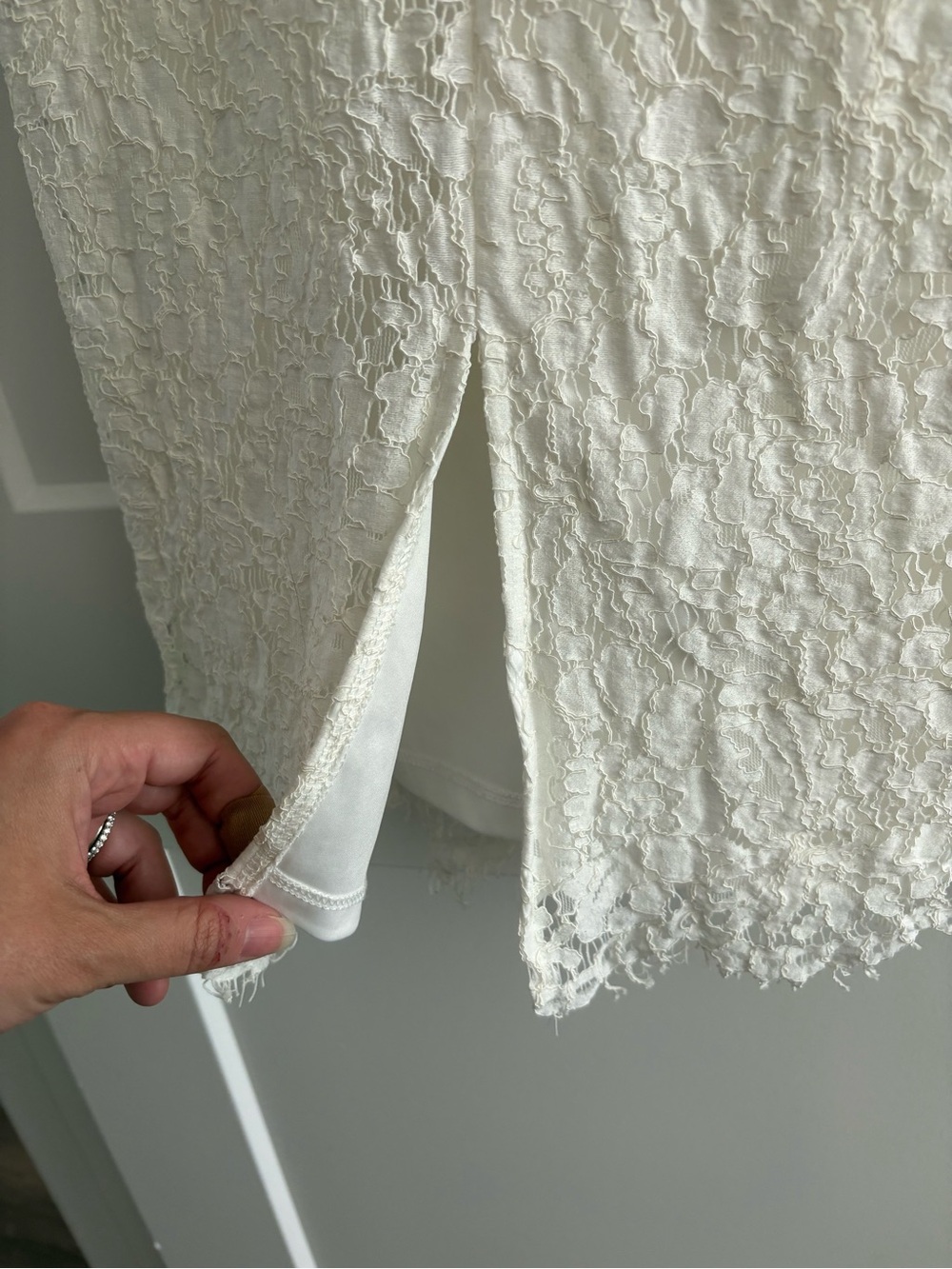 Lulu's Ivory Lace Midi Dress - Picture 6 of 9